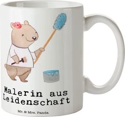 Produktbild von Mr. & Mrs. Panda Tasse Malerin Leidenschaft - Weiß - Geschenk, Spruch, Witzig, Becher, Gesellenprüfung, Maler, Kaffeetasse, Malerbetrieb, Teebecher, keramik, Lustig