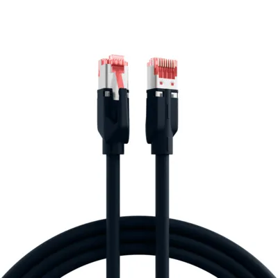 Image de Câble patch RJ45 Cat.7 S/FTP LSZH -- TM21 noir 1,5m