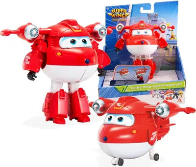 Image de Figure Super Wings Transforming JETT SUPERCHARGE 12 cm - Transformable et connecté - EU740283