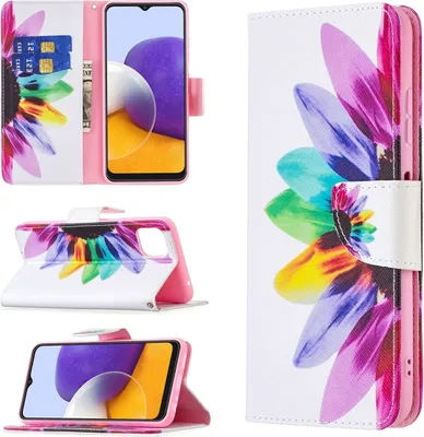 Produktbild von König Design Hülle kompatibel mit Samsung Galaxy A22 5G Kunstleder Handyhülle - Handy Case Mehrfarbig