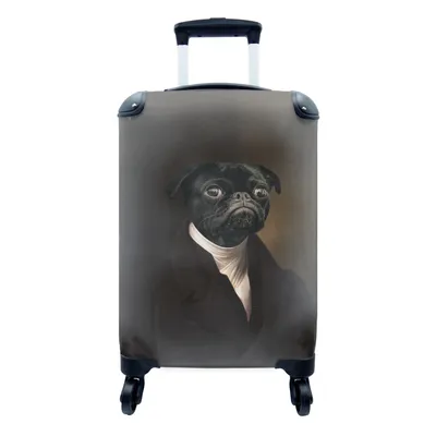Produktbild von MuchoWow® Koffer Handgepäck Trolley Rollkoffer Kleine Reisekoffer mit 4 Rollen - Alte Meister - Hund - Tiere - Cabin Size < 55x40x23 cm & 55x40x20 cm - Fotokoffer - Kabinenkoffer - Boardgepäck - Reise-Box - Reisekoffer - Reisegepäck - Koffer mit Bild - Trolley für Kinder