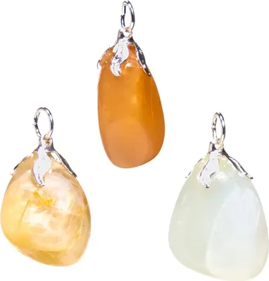 Produktbild von Edelsteinanhänger Mondstein – Packung mit 3 Stück – ±1,5–3 cm