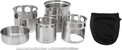 Produktbild von Camping Topfset Edelstahl, Kochset für draußen, leicht, für Camping