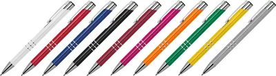 Produktbild von 10 Kugelschreiber aus Metall / vollfarbig lackiert / 10 Farben (matt)
