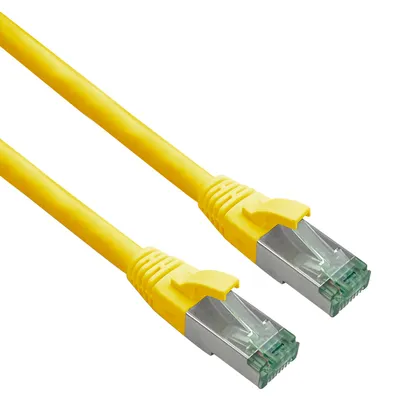 Produktbild von helos Cat.6a Patchkabel Superflex Cat.7 Rohkabel GHMT AWG 26/7 gelb 1,0m