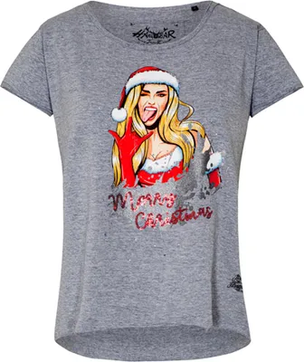 Produktbild von T-Shirt Santa Girl Damen grau L