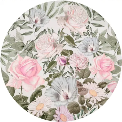 Obrázok produktu pre Komar samolepiaca okrúhla tapeta Daphne Green and Pink - 611157 - Ø 125 cm