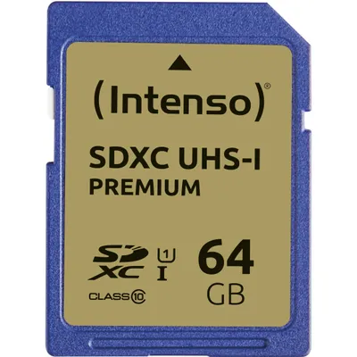 Obrázek produktu pro Intenso 3421490, 64 GB, SDXC, Třída 10, UHS-I, 90 MB/s, Class 1 (U1)
