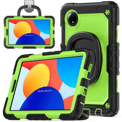 Immagine prodotto di Per Xiaomi Redmi Pad SE 8.7 360 gradi di rotazione Hybrid PC Case tenuta anello verde