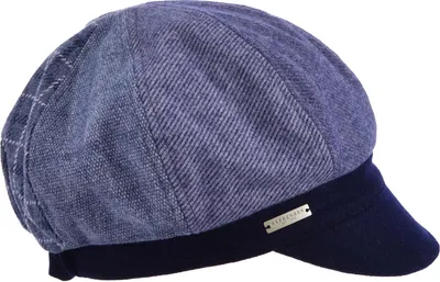 Seeberger knautschbare Patchwork Balonmütze in blau