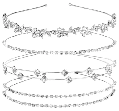 Image de Ensemble de 4 élégants serre-têtes ornés de strass, pour femmes
