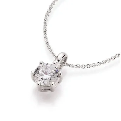 Produktbild von Kette Smart Jewel Zirkonia-Anhänger, Silber 925 Weiss Ø 0,07 cm