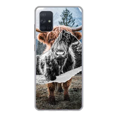 Produktbild von MuchoWow® Handyhülle Schutzhülle Hülle für Samsung Galaxy A71 Schottischer Highlander - Kuh - Tiere Silikon Softcase Handy Hülle - Kartenbesitzer