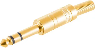 Produktbild von Klinkenstecker Stereo 6,3mm, Metall, vergoldet