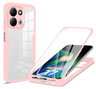 Produktbild von Betterfon 360 Grad Hülle für Xiaomi Redmi 17 (4G / 5G) Handyhülle Full Body Case mit integriertem Displayschutz Bumper Stoßfest Cover Rosa