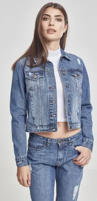 Obrázek produktu pro Dámská džínová bunda Urban Classics Ladies Denim Jacket ocean blue - XS