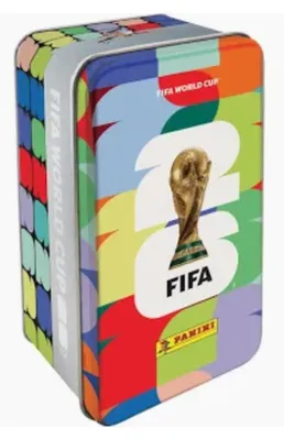 Produktbild von FIFA World Cup 2026 Sticker Classic Tin – Sammelbox mit 16 Sticker-Tüten