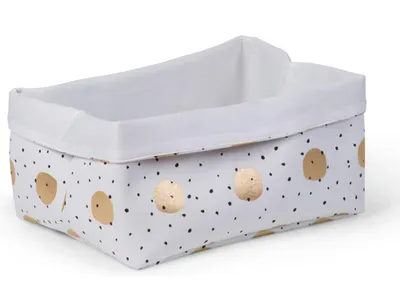 Produktbild von Childhome Aufbewahrungsbox Weiß Gold Dots, 40x30x20cm