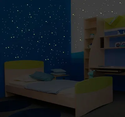 Immagine prodotto di Adesivi luminosi a forma di stelle per pareti