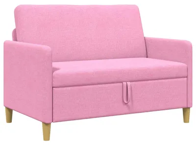 Image de Canapé vidaXL avec rangement, rose, 122 x 78 x 87 cm, polyester