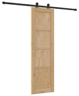 Produktbild von vidaXL Schiebetür Natürlich und Schwarz 61 x 198,5 cm