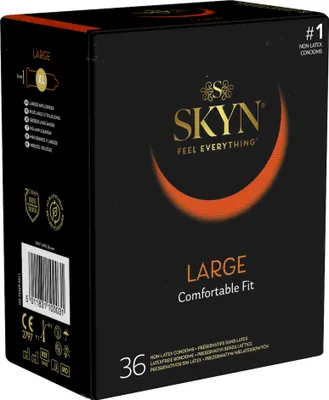 Produktbild von 36 Stück SKYN Large Große Latexfreie Kondome für Männer Hauchzart 56mm Breite