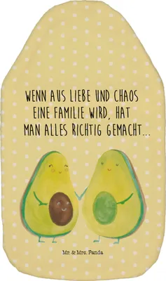 Produktbild von Mr. & Mrs. Panda Wärmflasche Avocado Pärchen - Gelb Pastell - Geschenk, Kinder, Wärmflaschen, bettwärmflasche, Wärmekissen, Gesund, Familie, gummi, wärmebeutel