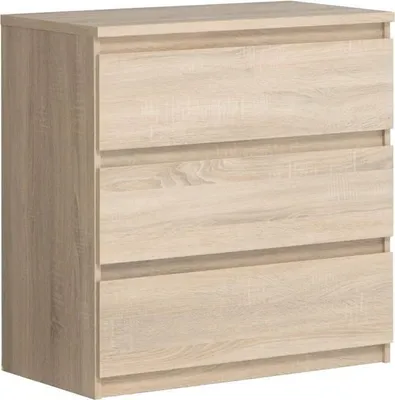 Obrázok produktu pre Komoda CHELSEA, 3 zásuvky, farba dub, 77,2 x 42 x 79,9 cm