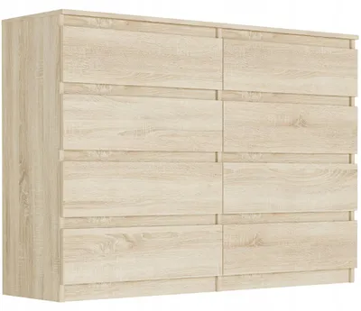 Obrázek produktu pro Komoda 140 cm 8 zásuvek skříňka FRAMIRE R-140-S8 sonoma