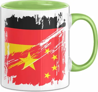Produktbild von China Deutschland Flagge Halb Deutscher Halb Chinese Fußball Germany 2024 Europa China (Grün)