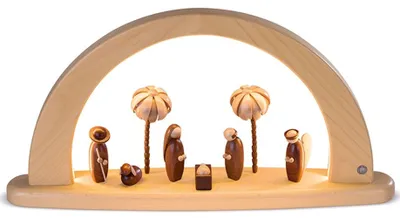 Zdjęcie produktu dla Nowoczesny łuk świecowy, natura Szopka, natura (120V-230V), 50x9x26cm