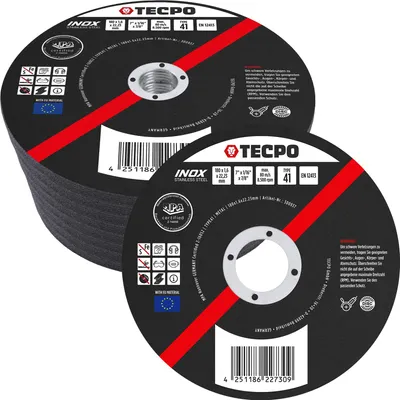 Produktbild von TECPO Trennscheibe Ø 180 mm Winkelschleifer Flexscheiben für Stahl, Metall und Edelstahl (INOX) 1.6 mm 22.23 mm Metalltrennscheibe Schleifscheiben Zubehör 40 Stück