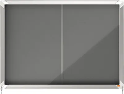 Image de Vitrine d'affichage Premium Plus feutre, avec porte coulissante, 8xA4, gris