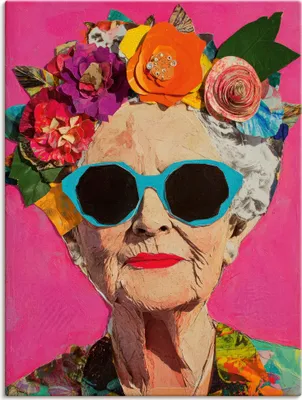 Produktbild von ARTland Leinwandbild Wild und fabelhaft, Frau mit Blumenkranz Größe: 30x40 cm