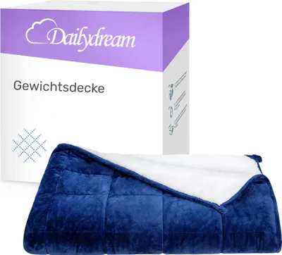 Produktbild von Gewichtsdecke für Erwachsene aus flauschigem Fleece, Edition "Blau"  - 9 KG / 155x200cm - Gewichtete Decke