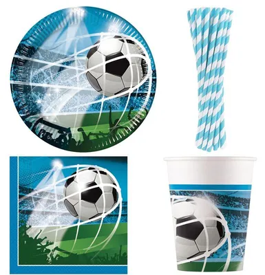 Produktbild von Partyset 76 tlg. Fußball Fans Einweggeschirr Fußball Weltmeisterschaft Party Deko Geburtstag