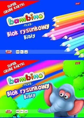 Produktbild von Blok rysunkowy A3 Bambino Plus 20 kartek 10 sztuk mix