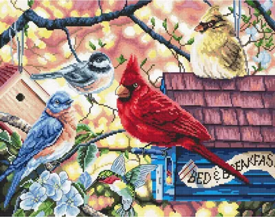 Produktbild von Letistitch Kreuzstich Set "Frühlingsvogel", Zählmuster, 26x33cm