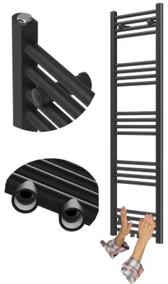 Produktbild von Granitan - Badheizkörper - Handtuchheizkörper 140x40 cm - Heizkörper Schwarz - 468 W - RAVEN
