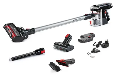 Produktbild von Genius Invictus X9 Akku-Staubsauger kabellos & beutellos, selbststehend, Laufzeit bis 35 Min. - für Tierhaare/Teppiche/Hartböden/Auto, Set 15-tlg.