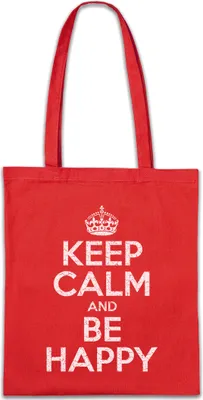 Produktbild von Urban Backwoods Keep Calm And Be Happy, Stofftasche, Farbe: Rot