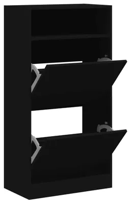 Produktbild von vidaXL Schuhschrank Schwarz 60x34x116 cm Holzwerkstoff