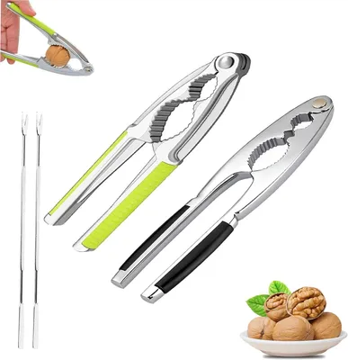 Produktbild von Notenknacker Set, Metall, 2-teilig, mit 2 Nadeln, für Walnüsse und Haselnüsse