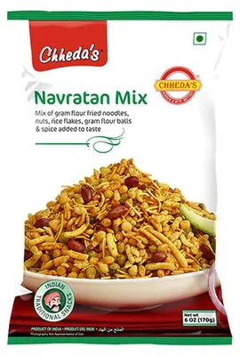 Zdjęcie produktu dla Indyjska mieszanka Chheda's Navratan Mix 170g - chrupiąca słodko-pikantna