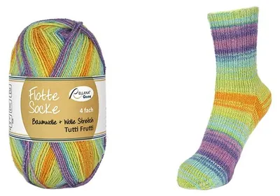 Produktbild von Rellana "Flotte Socke", 100g - Baumwolle Wolle Stretch-4fädig; Fb.1412