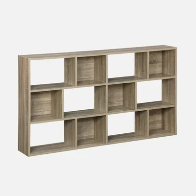 Produktbild von sweeek - Bücherregal 3 Regale 12 Fächer - Natur