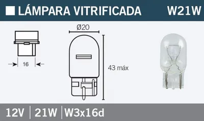 Produktbild von Autoglühlampe W21W 12V 21W-W3x16d