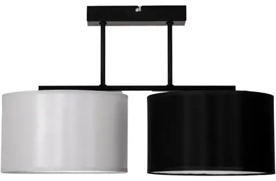 Image de Suspension avec abat-jour, 2 x 60 W LED, design moderne, éclairage élégant pour le salon, la chambre à coucher et la salle à manger