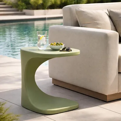Image de Bagan - Table Basse, 44x54x44h cm Vert, Pour Intérieur/extérieur