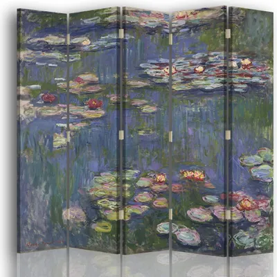 Produktbild von Paravent - Raumteiler Seerosen - Claude Monet - Dekorativer Raumtrenner cm. 180x170 (5 x)